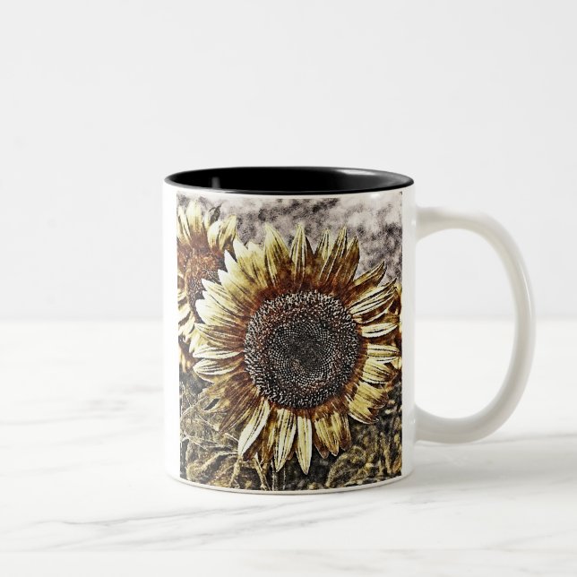 Vintages Sonnenblumenwerk #4 - Tasse (Rechts)