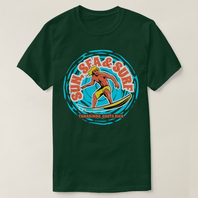 Vintages Sonnenseeboot Tamarindo Costa Rica Retro  T-Shirt (Design vorne)