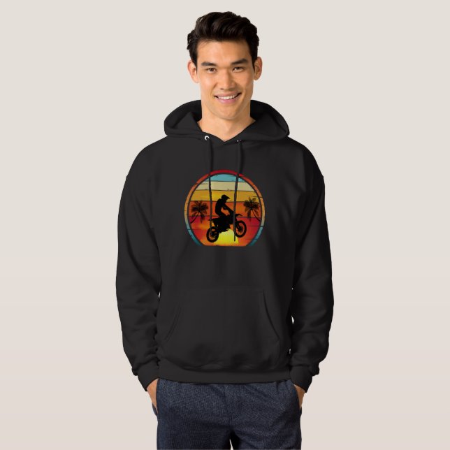 Vintages Sonnenset für Motorräder Hoodie (Vorne ganz)