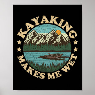 Vintages Sonnenuntergang Kayaking macht mich zum W Poster