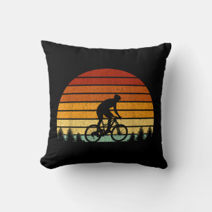 Vintages Sonnenuntergang Mountainbike-Geschenk für Kissen