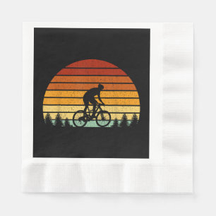 Vintages Sonnenuntergang Mountainbike-Geschenk für Serviette