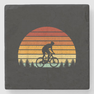 Vintages Sonnenuntergang Mountainbike-Geschenk für Steinuntersetzer