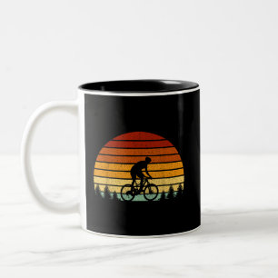 Vintages Sonnenuntergang Mountainbike-Geschenk für Zweifarbige Tasse