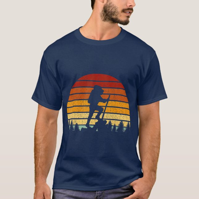 Vintages Sonnenuntergang-Wandergeschenk für Wander T-Shirt (Vorderseite)