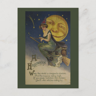 Vintages sonniges Halloween-Schaf Postkarte