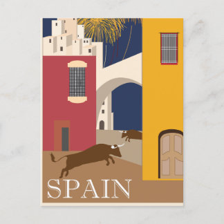 Vintages Spanien Bull Travel Postcard Feiertagspostkarte