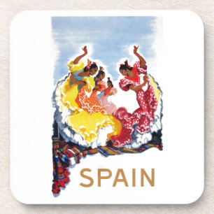 Vintages Spanien-Flamenco-Tänzer-Reise-Plakat Getränkeuntersetzer