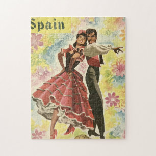 Vintages Spanien Reiseplakat, Flamenco-Tänzer Puzzle