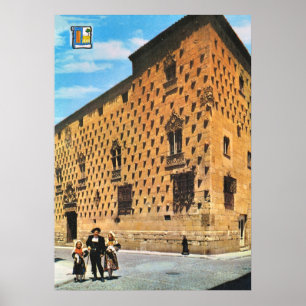 Vintages Spanien, Salamanca, Haus der Muscheln Poster
