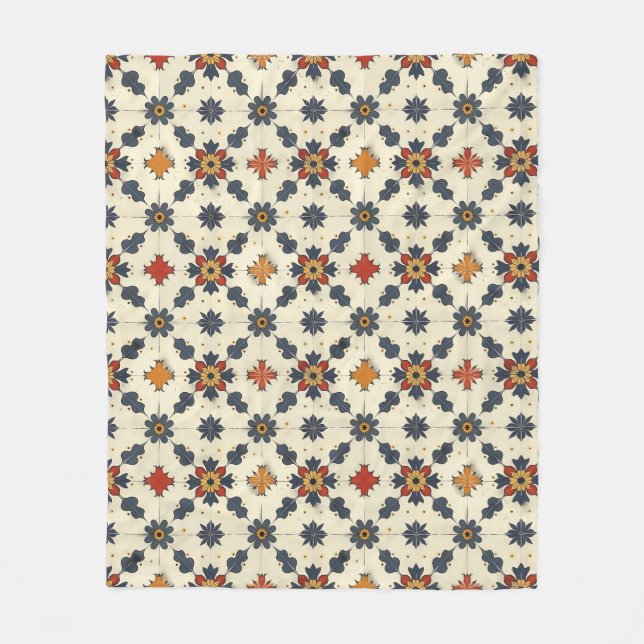 Vintages Spanisches Fliesenmuster Fleecedecke (Vorderseite)