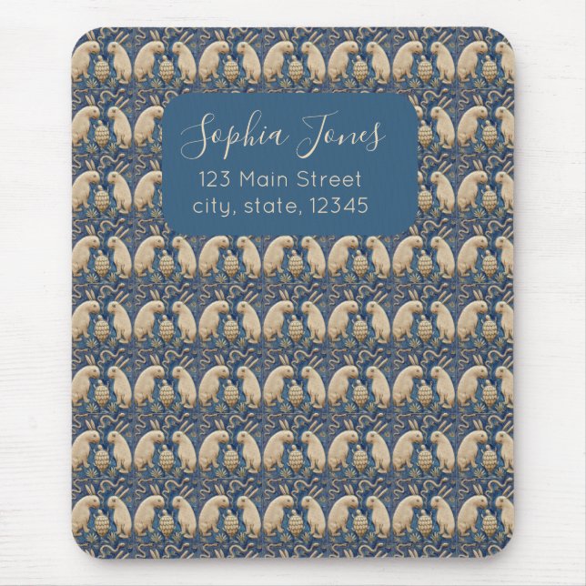 Vintages Spanisches Kaninchen Mousepad (Vorne)