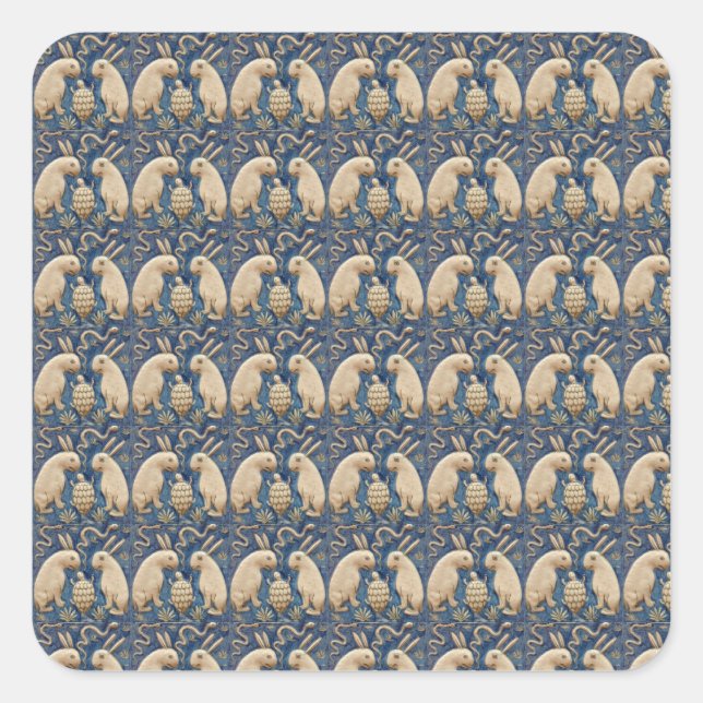 Vintages Spanisches Kaninchen Quadratischer Aufkleber (Vorderseite)