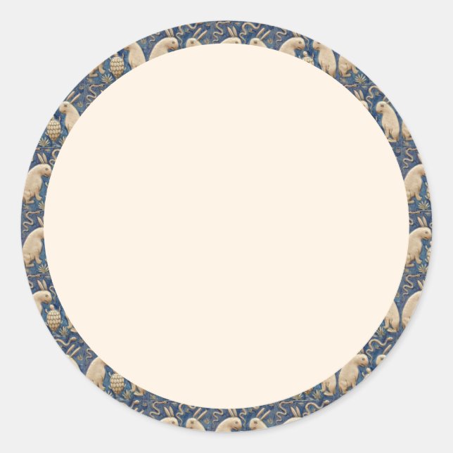 Vintages Spanisches Kaninchen Runder Aufkleber (Vorderseite)