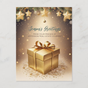 Vintages Sparkling Gold Weihnachtsgeschäft Feiertagspostkarte