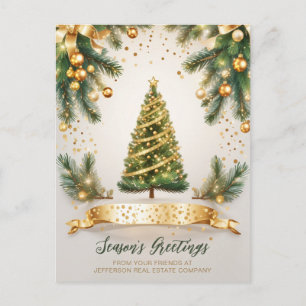 Vintages Sparkling Weihnachtsbaumunternehmen Feiertagspostkarte