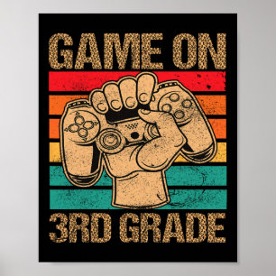 Vintages Spiel auf 3. Stufe zurück nach Scho Poster