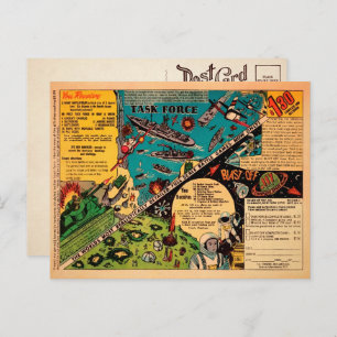 Vintages Spiel und Postkarte