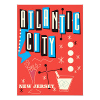 Vintages Spielplakat für die atlantische Stadt