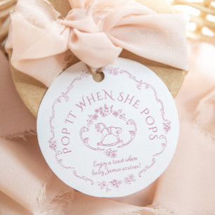 Vintages Spielzeug Toile de jouy Pop es, wenn sie  Geschenkanhänger