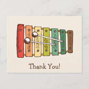 Vintages Spielzeug Xylophone Babydusche Postkarte