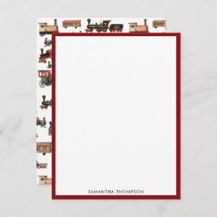 Vintages Spielzeugzug-Muster Mitteilungskarte