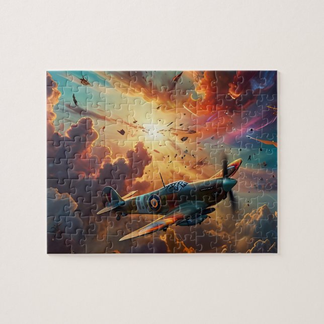 Vintages Spitfire-Puzzle: Geschichte zusammenspiel Puzzle (Horizontal)