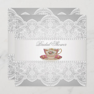 Vintages Spitzen Brautparty Tee Party Einladung