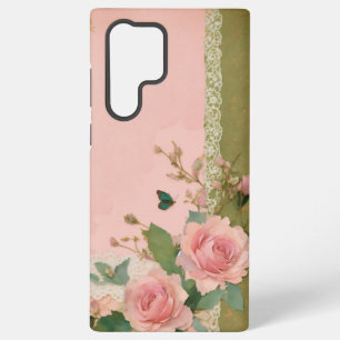 Vintages Spitzen- und Tornpapier Elegante Rose Art Samsung Galaxy Hülle