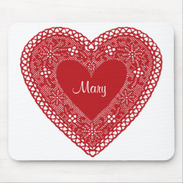 Vintages Spitzenherz Mousepad