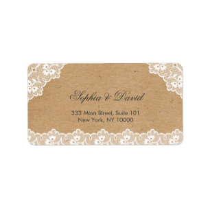 Vintages Spitzenpapier Hochzeitskunst Adressaufkleber