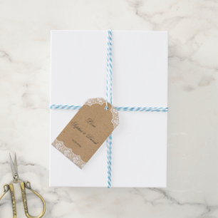 Vintages Spitzenpapier Hochzeitskunst Geschenkanhänger