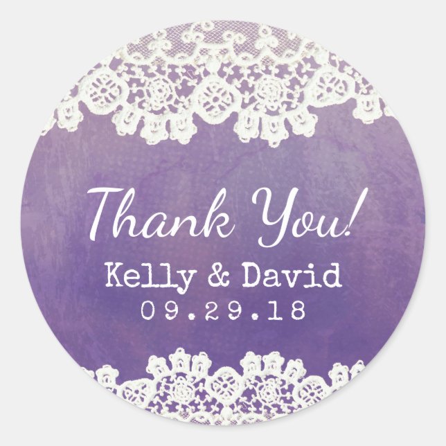 Vintages Spitzenwasser Rustikale Gastgeschenk Hoch Runder Aufkleber (Vorderseite)