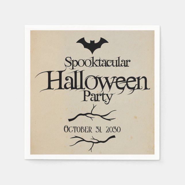 Vintages Spooktacular Batty Adult Halloween-Party Serviette (Vorderseite)