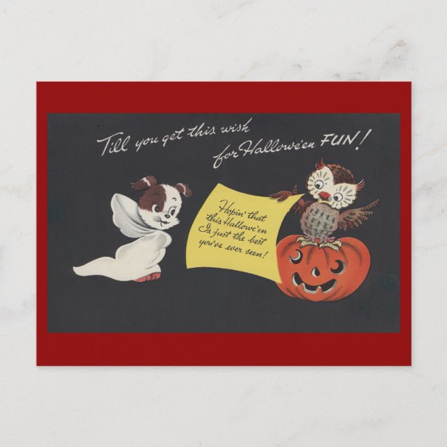 Vintages Spooky Halloween 10 Postkarte (Vorderseite)