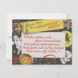Vintages Spooky Halloween 4 Postkarte