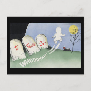 Vintages Spooky Halloween 8 Postkarte
