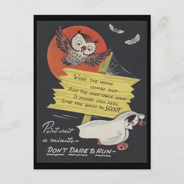 Vintages Spooky Halloween 9 Postkarte (Vorderseite)