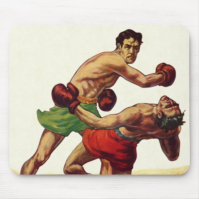 Vintages Sportboxen, Boxen im Kampf Mousepad (Vorne)