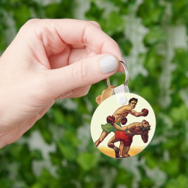 Vintages Sportboxen, Boxen im Kampf Schlüsselanhänger (Hand)