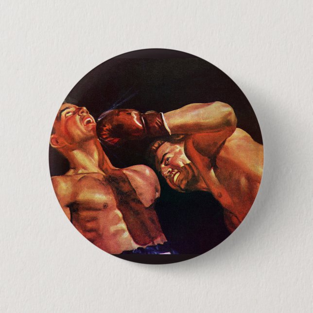 Vintages Sportboxen, Boxen Punching Fight Button (Vorderseite)