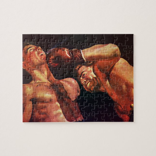 Vintages Sportboxen, Boxen Punching Fight Puzzle (Horizontal)