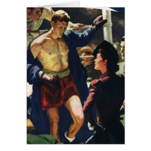 Vintages Sportboxen, Boxer Verlasse den Ring