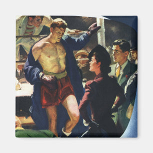 Vintages Sportboxen, Boxer Verlasse den Ring Magnet