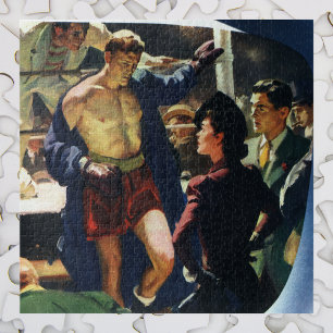 Vintages Sportboxen, Boxer Verlasse den Ring Puzzle