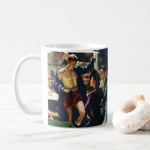 Vintages Sportboxen, Boxer Verlasse den Ring Tasse
