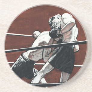 Vintages Sportboxen, Boxerkampf am Ring Getränkeuntersetzer