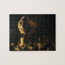 Vintages Sportboxen, Boxerkampf am Ring Puzzle