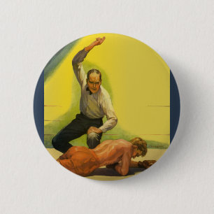 Vintages Sportboxen, Schiedsrichter mit Boxer Knoc Button