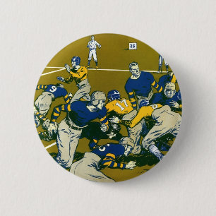 Vintages Sportfußballspiel, Gold vs. Blue Teams Button